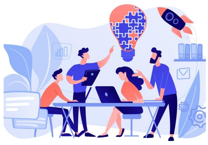 dibujo gente reunida